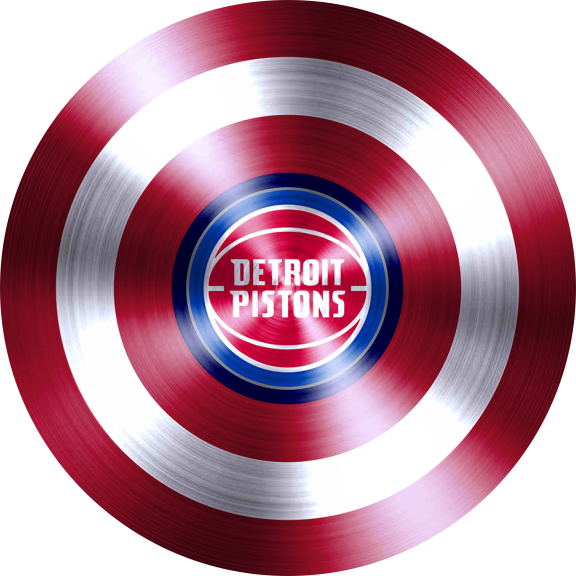 Captain American Shield With Detroit Pistons Logo vinyl decal